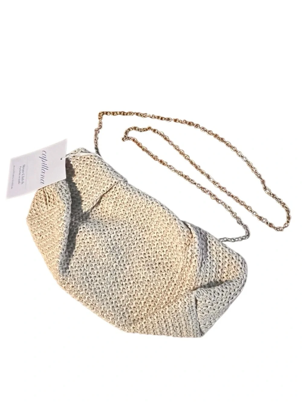 Capittana Oversized Raffia Clutch Crossbody Straw Bag NWT